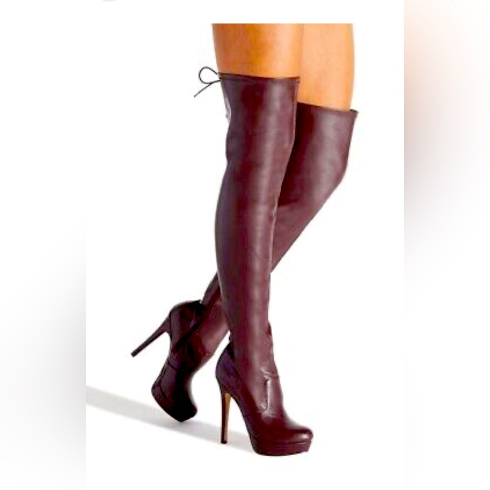 Thigh high boot.